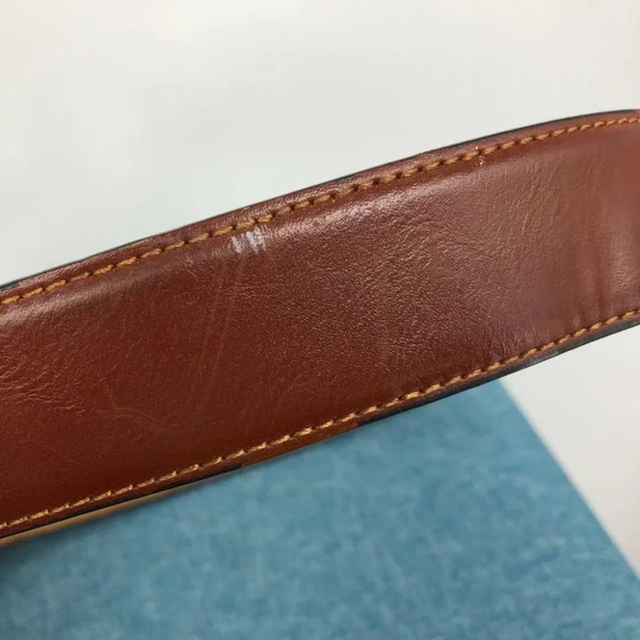 Orvieto Brown Genuine Bonded Leather Belt w/ Silver Tone Belt Buckle size 32 - Picture 11 of 14